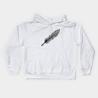 Elegant Silver Feather Artwork No. 446 Kids Hoodie